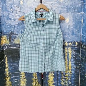 Talbots Sleeveless 12P Plaid Shirt